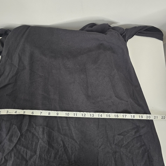 Jason Wu Open Back Linen Blend Tiered Hem Midi Sundress Black Flutter Sleeve L - Picture 10 of 13